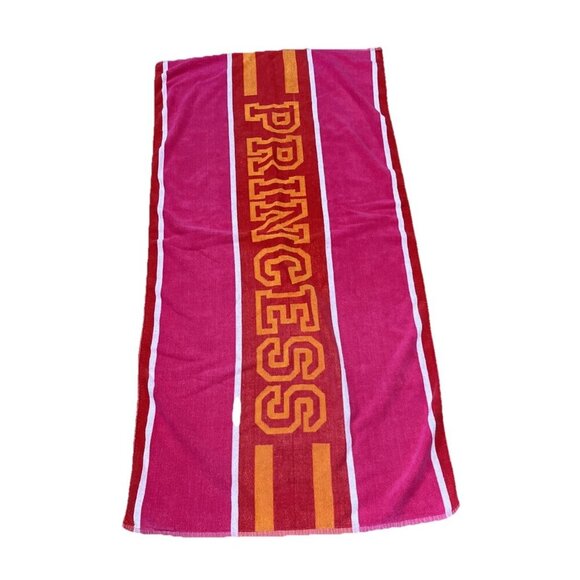 Vintage Jay Franco Beach Towel Princess Striped Pink Red Orange 30” X 58… - Picture 2 of 5